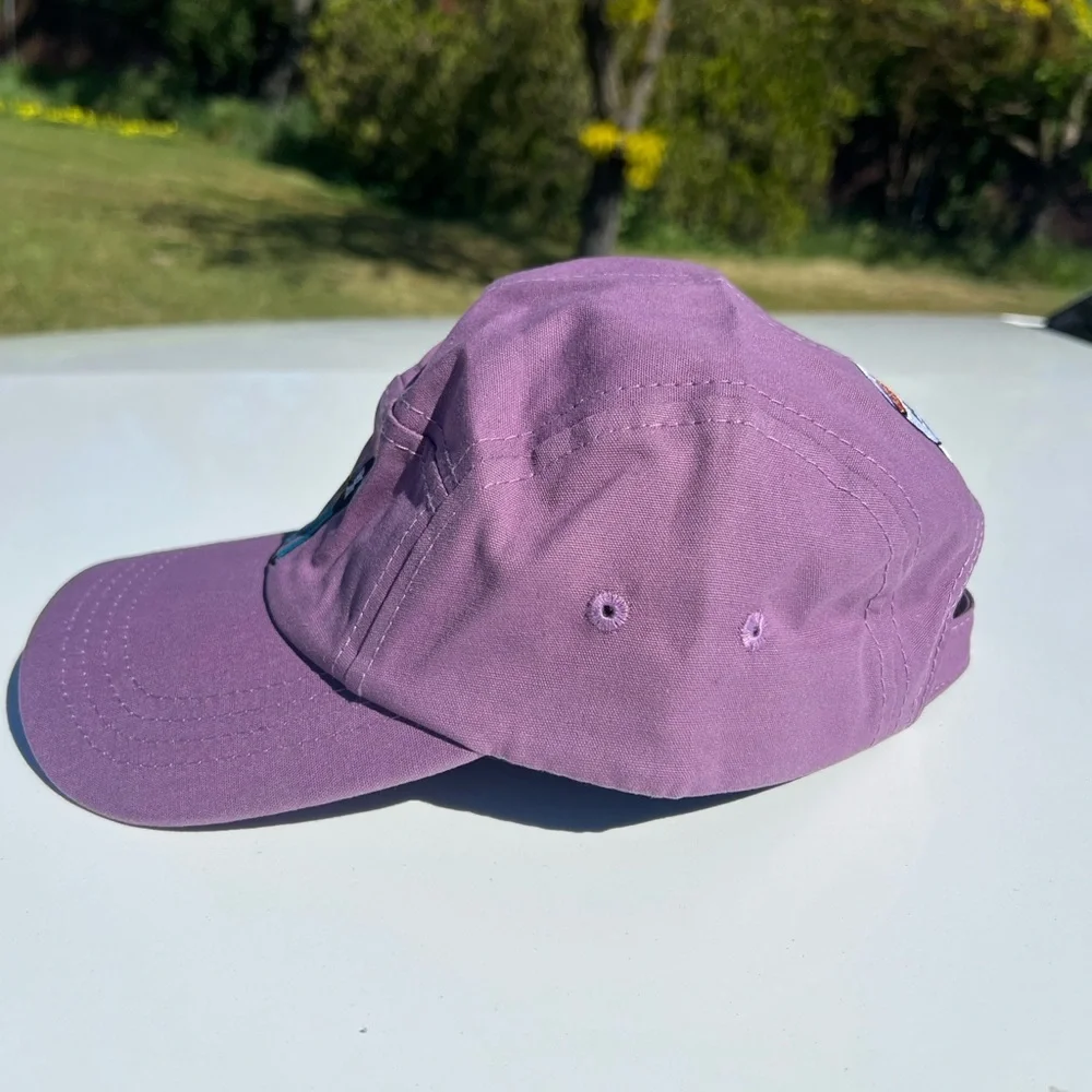Unisex Purple Character Embroidered 5-Panel Cap